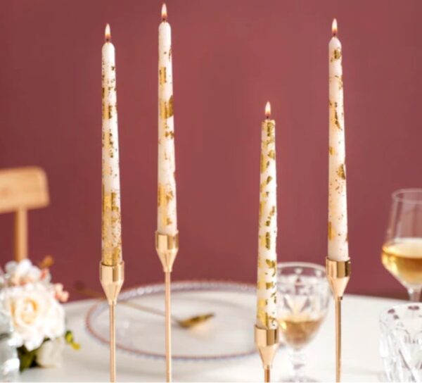 Gold foiled taper candles - Image 2